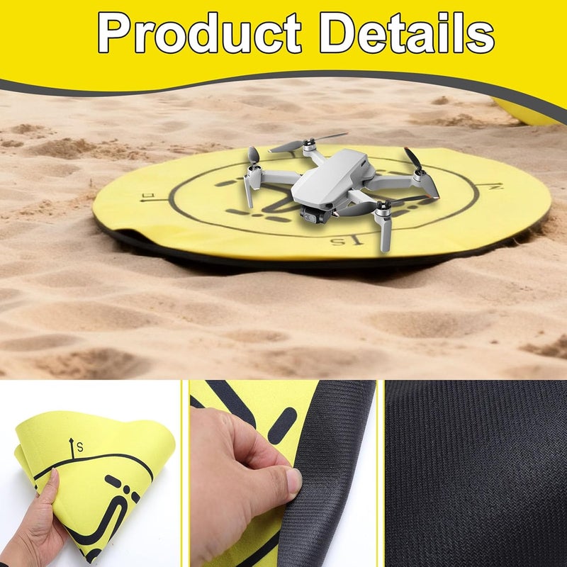 OMASUNB Drone Landing Pad, 20 Inch Universal Waterproof Weighted Portable Fast-Foldable Helipad Launch, for DJI Mavic 3 Pro/Mini 2 Se/Air 2 2s/Mini 3 4 Pro/Mavic 2/Holy Stone/FPV/Avata 2/Rc - Image 3